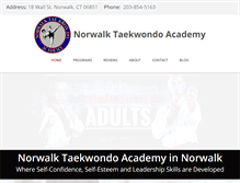 Tablet Screenshot of norwalktaekwondo.com